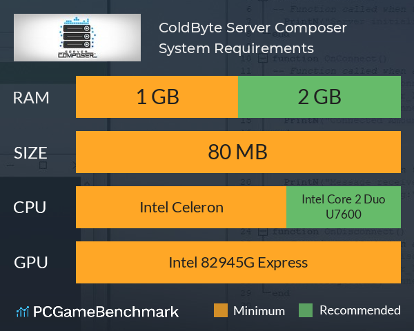 ColdByte Server Composer System Requirements PC Graph - Can I Run ColdByte Server Composer ColdByte Server Composer System Requirements PC Graph - Can I Run ColdByte Server Composer
