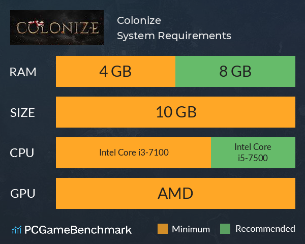 Colonize System Requirements PC Graph - Can I Run Colonize