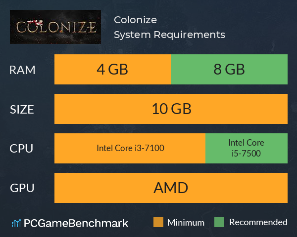 Colonize System Requirements PC Graph - Can I Run Colonize Colonize System Requirements PC Graph - Can I Run Colonize