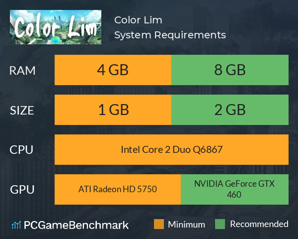 Color Lim System Requirements PC Graph - Can I Run Color Lim Color Lim System Requirements PC Graph - Can I Run Color Lim