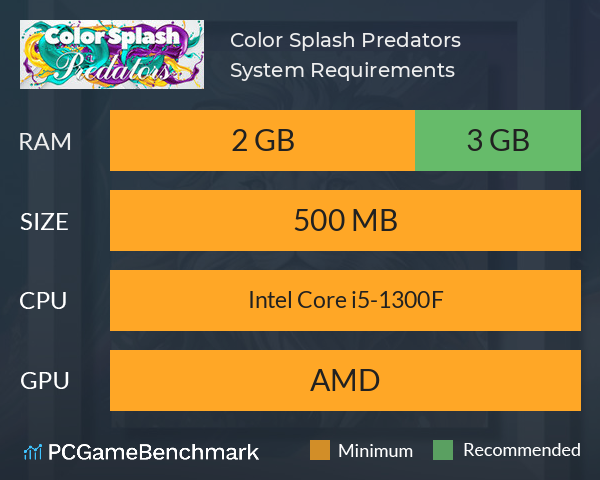 Color Splash: Predators System Requirements PC Graph - Can I Run Color Splash: Predators Color Splash: Predators System Requirements PC Graph - Can I Run Color Splash: Predators
