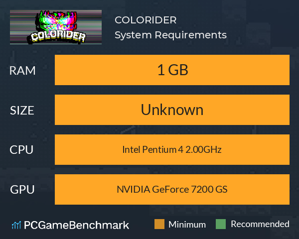 COLORIDER System Requirements PC Graph - Can I Run COLORIDER COLORIDER System Requirements PC Graph - Can I Run COLORIDER