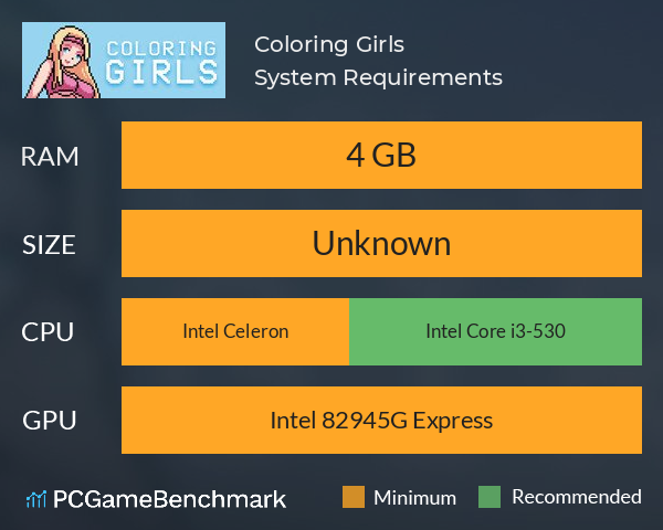 Coloring Girls System Requirements PC Graph - Can I Run Coloring Girls