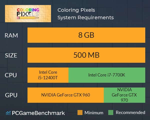 Coloring Pixels System Requirements PC Graph - Can I Run Coloring Pixels