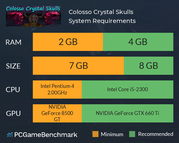 Colosso Crystal Skulls System Requirements PC Graph - Can I Run Colosso Crystal Skulls Colosso Crystal Skulls System Requirements PC Graph - Can I Run Colosso Crystal Skulls