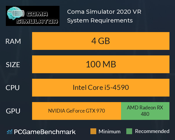 Coma Simulator 2020 VR System Requirements PC Graph - Can I Run Coma Simulator 2020 VR Coma Simulator 2020 VR System Requirements PC Graph - Can I Run Coma Simulator 2020 VR