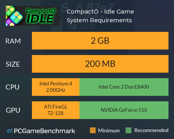 CompactO - Idle Game System Requirements PC Graph - Can I Run CompactO - Idle Game