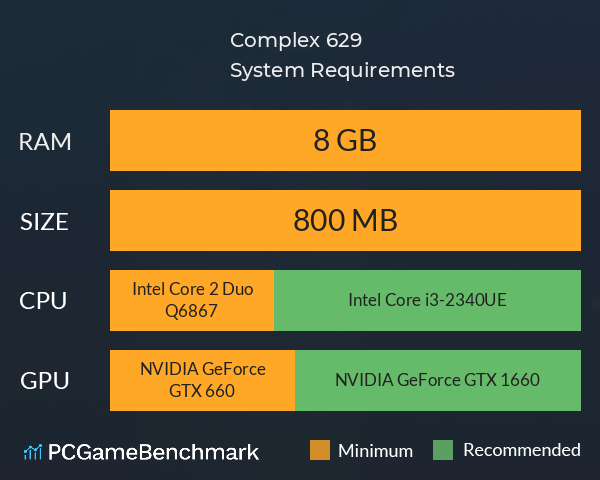 Complex 629 System Requirements PC Graph - Can I Run Complex 629 Complex 629 System Requirements PC Graph - Can I Run Complex 629