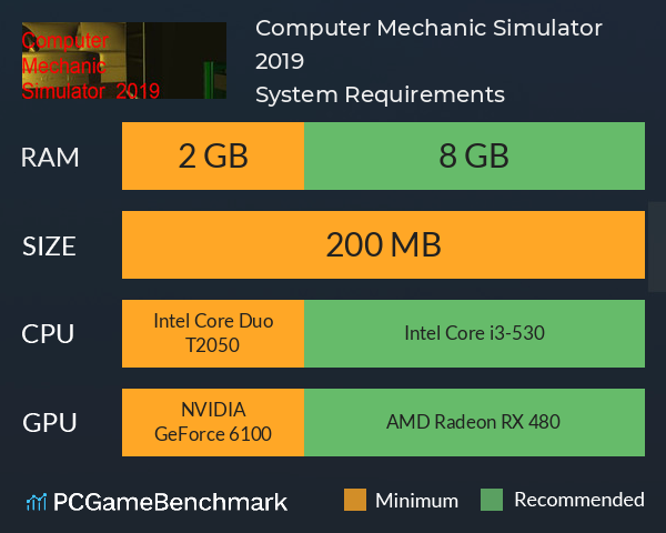Computer Mechanic Simulator 2019 System Requirements PC Graph - Can I Run Computer Mechanic Simulator 2019