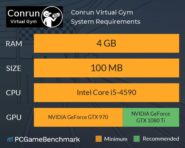 Conrun Virtual Gym System Requirements PC Graph - Can I Run Conrun Virtual Gym Conrun Virtual Gym System Requirements PC Graph - Can I Run Conrun Virtual Gym