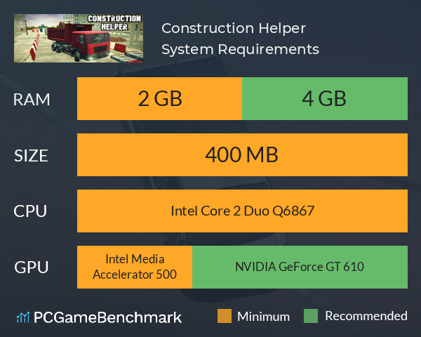 Construction Helper System Requirements PC Graph - Can I Run Construction Helper Construction Helper System Requirements PC Graph - Can I Run Construction Helper