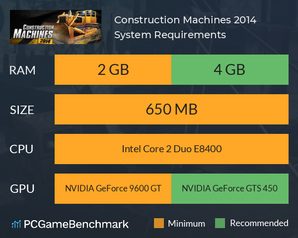 Construction Machines 2014 System Requirements PC Graph - Can I Run Construction Machines 2014