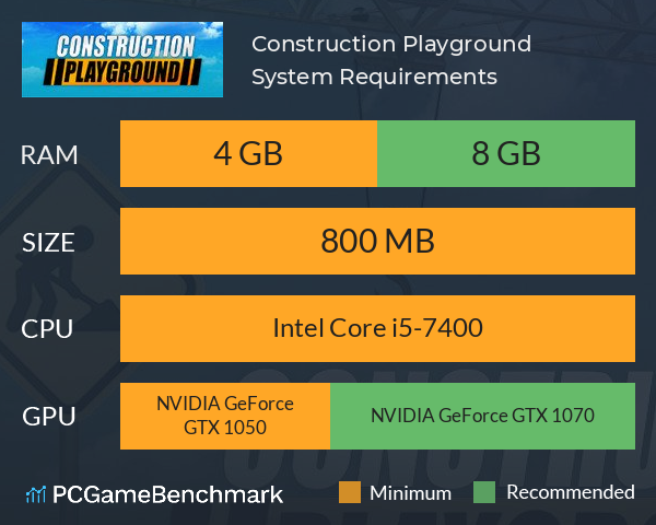 Construction Playground System Requirements PC Graph - Can I Run Construction Playground
