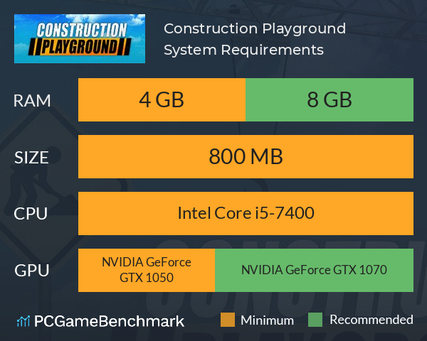 Construction Playground System Requirements PC Graph - Can I Run Construction Playground Construction Playground System Requirements PC Graph - Can I Run Construction Playground
