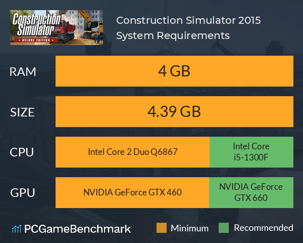 Construction Simulator 2015 System Requirements PC Graph - Can I Run Construction Simulator 2015 Construction Simulator 2015 System Requirements PC Graph - Can I Run Construction Simulator 2015