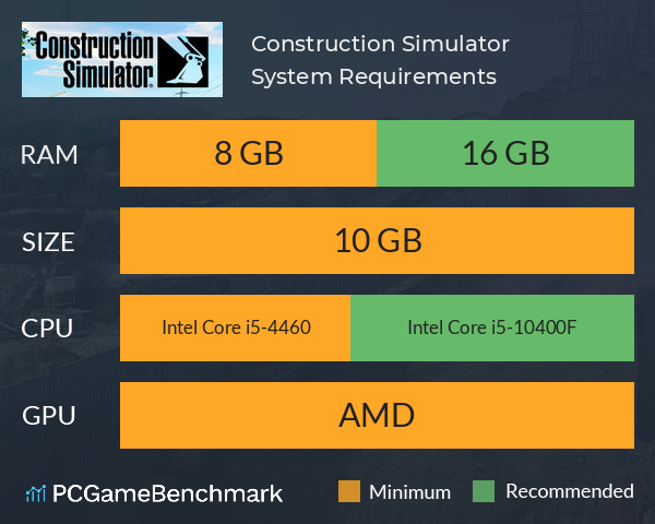 Construction Simulator System Requirements PC Graph - Can I Run Construction Simulator
