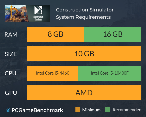 Construction Simulator System Requirements PC Graph - Can I Run Construction Simulator Construction Simulator System Requirements PC Graph - Can I Run Construction Simulator