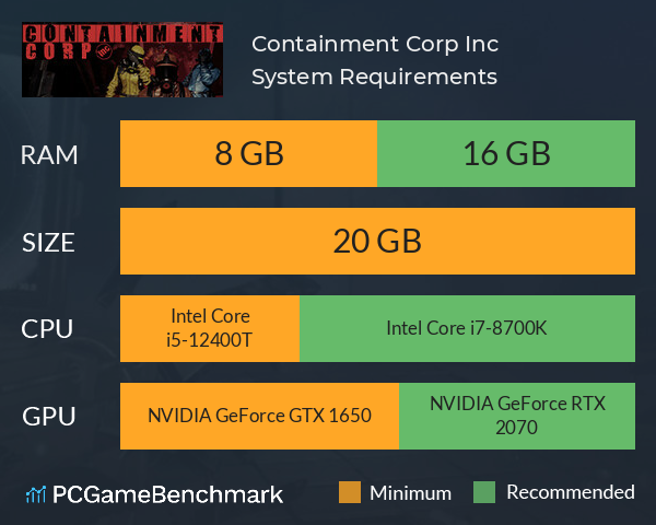 Containment Corp, Inc. System Requirements PC Graph - Can I Run Containment Corp, Inc. Containment Corp, Inc. System Requirements PC Graph - Can I Run Containment Corp, Inc.