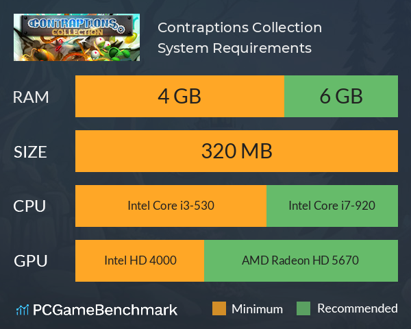 Contraptions Collection System Requirements PC Graph - Can I Run Contraptions Collection