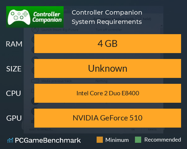 Controller Companion System Requirements PC Graph - Can I Run Controller Companion