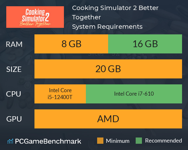 Cooking Simulator 2: Better Together System Requirements - Can I Run It? -  PCGameBenchmark