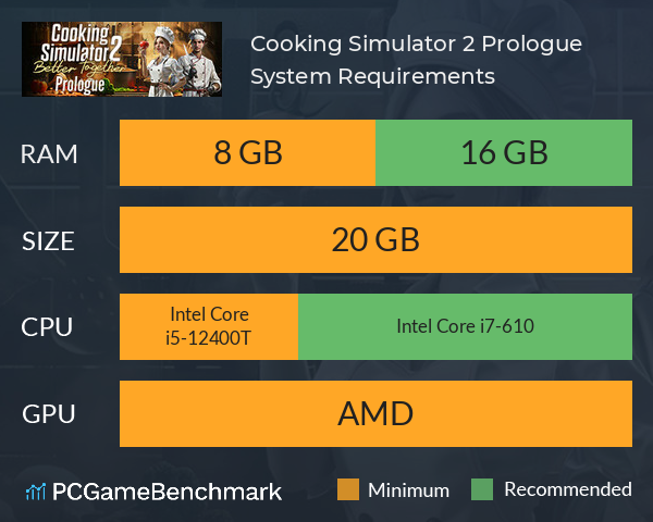 Cooking Simulator 2: Prologue System Requirements PC Graph - Can I Run Cooking Simulator 2: Prologue Cooking Simulator 2: Prologue System Requirements PC Graph - Can I Run Cooking Simulator 2: Prologue