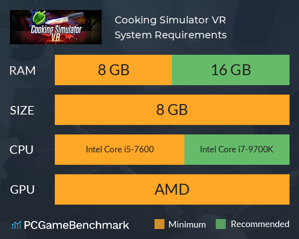 Cooking Simulator VR System Requirements PC Graph - Can I Run Cooking Simulator VR