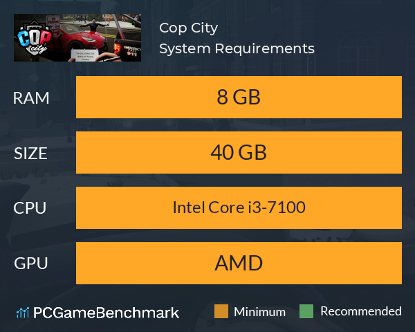 Cop City System Requirements PC Graph - Can I Run Cop City Cop City System Requirements PC Graph - Can I Run Cop City