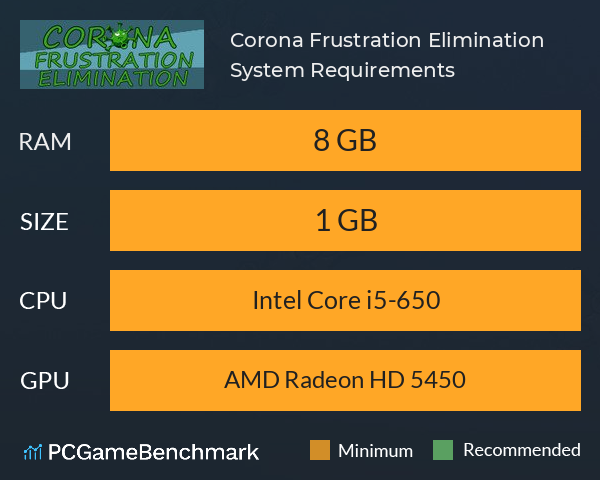 Corona Frustration Elimination System Requirements PC Graph - Can I Run Corona Frustration Elimination Corona Frustration Elimination System Requirements PC Graph - Can I Run Corona Frustration Elimination