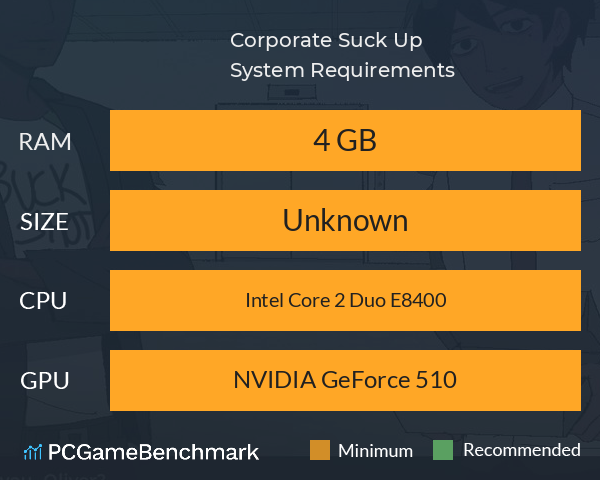 Corporate Suck Up System Requirements PC Graph - Can I Run Corporate Suck Up Corporate Suck Up System Requirements PC Graph - Can I Run Corporate Suck Up