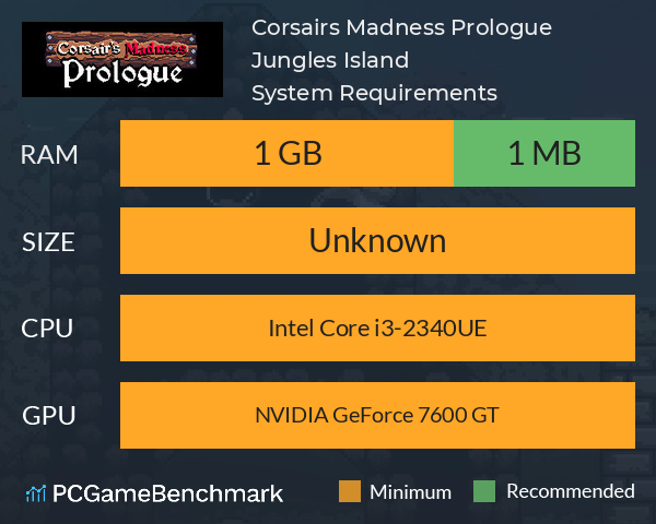 Corsair`s Madness Prologue: Jungle`s Island System Requirements PC Graph - Can I Run Corsair`s Madness Prologue: Jungle`s Island