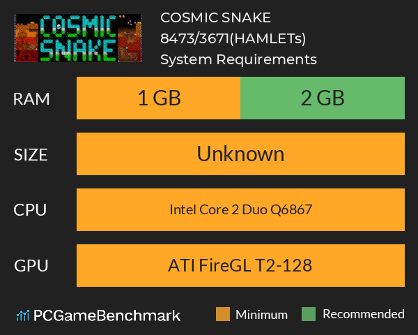 COSMIC SNAKE 8473/3671(HAMLETs) System Requirements PC Graph - Can I Run COSMIC SNAKE 8473/3671(HAMLETs) COSMIC SNAKE 8473/3671(HAMLETs) System Requirements PC Graph - Can I Run COSMIC SNAKE 8473/3671(HAMLETs)