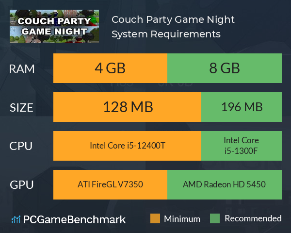 Couch Party Game Night System Requirements PC Graph - Can I Run Couch Party Game Night Couch Party Game Night System Requirements PC Graph - Can I Run Couch Party Game Night