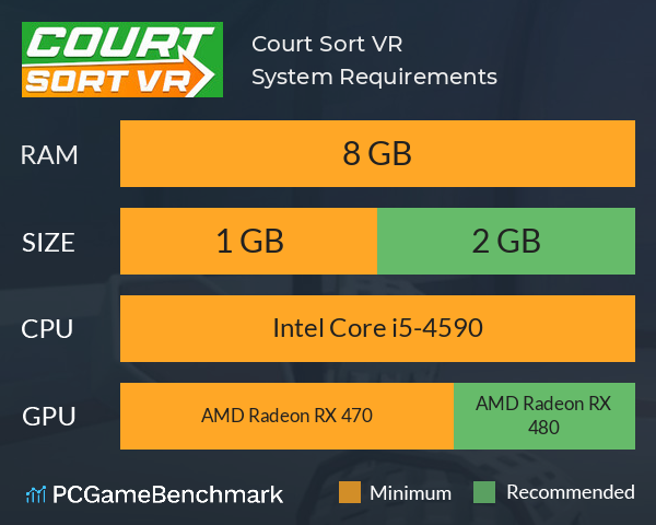 Court Sort VR System Requirements PC Graph - Can I Run Court Sort VR