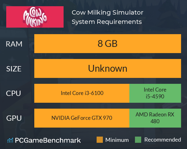 Cow Milking Simulator System Requirements PC Graph - Can I Run Cow Milking Simulator