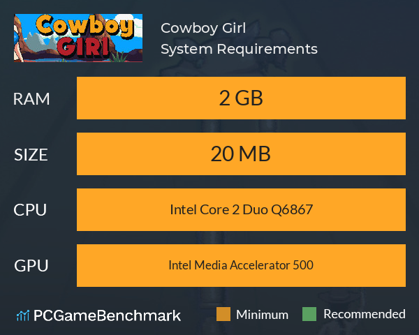 Cowboy Girl System Requirements PC Graph - Can I Run Cowboy Girl