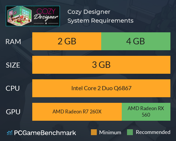 Cozy Designer System Requirements PC Graph - Can I Run Cozy Designer Cozy Designer System Requirements PC Graph - Can I Run Cozy Designer