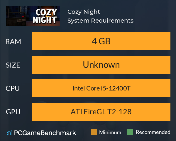 Cozy Night System Requirements PC Graph - Can I Run Cozy Night