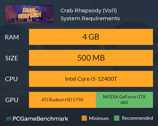 Crab Rhapsody (Vol.1) System Requirements PC Graph - Can I Run Crab Rhapsody (Vol.1) Crab Rhapsody (Vol.1) System Requirements PC Graph - Can I Run Crab Rhapsody (Vol.1)