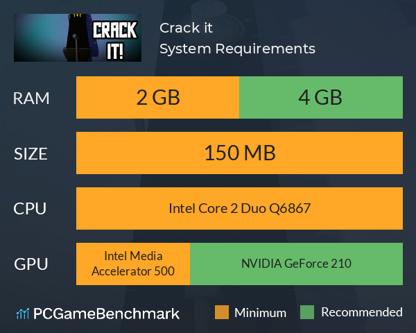 Crack it! System Requirements PC Graph - Can I Run Crack it!