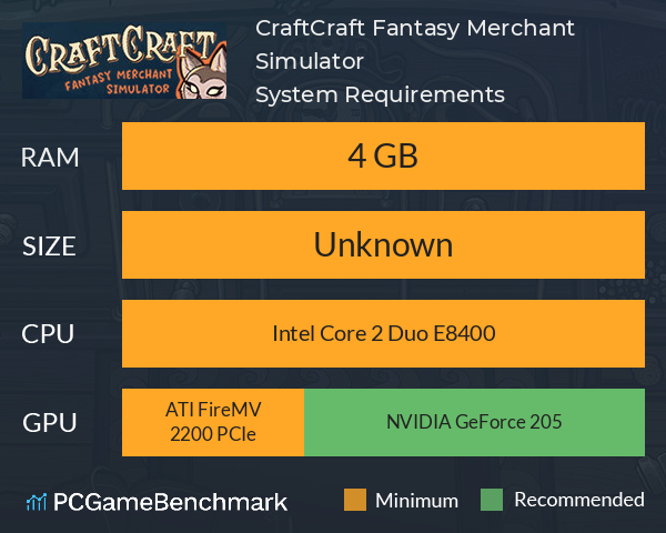 CraftCraft: Fantasy Merchant Simulator System Requirements PC Graph - Can I Run CraftCraft: Fantasy Merchant Simulator CraftCraft: Fantasy Merchant Simulator System Requirements PC Graph - Can I Run CraftCraft: Fantasy Merchant Simulator