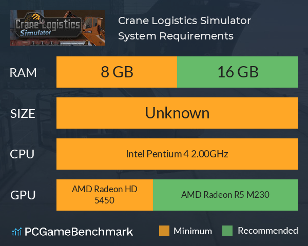 Crane Logistics Simulator System Requirements PC Graph - Can I Run Crane Logistics Simulator Crane Logistics Simulator System Requirements PC Graph - Can I Run Crane Logistics Simulator