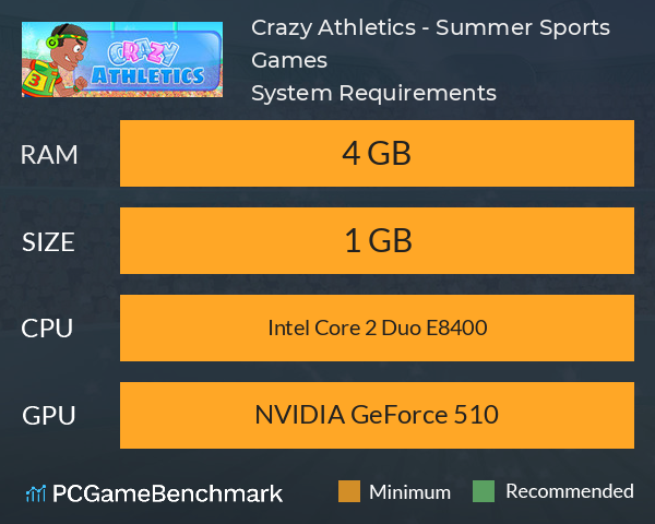 Crazy Athletics - Summer Sports & Games System Requirements PC Graph - Can I Run Crazy Athletics - Summer Sports & Games