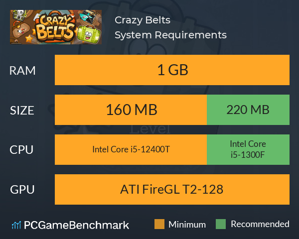 Crazy Belts System Requirements PC Graph - Can I Run Crazy Belts