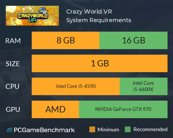 Crazy World VR System Requirements PC Graph - Can I Run Crazy World VR Crazy World VR System Requirements PC Graph - Can I Run Crazy World VR