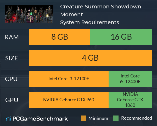 Creature Summon: Showdown Moment System Requirements PC Graph - Can I Run Creature Summon: Showdown Moment Creature Summon: Showdown Moment System Requirements PC Graph - Can I Run Creature Summon: Showdown Moment