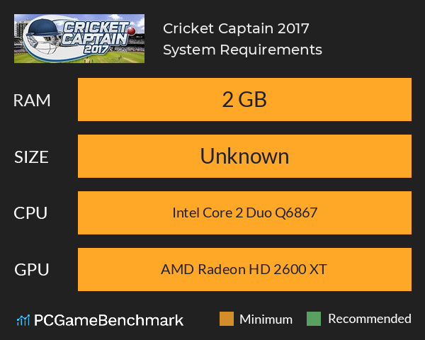 Cricket Captain 2017 System Requirements PC Graph - Can I Run Cricket Captain 2017