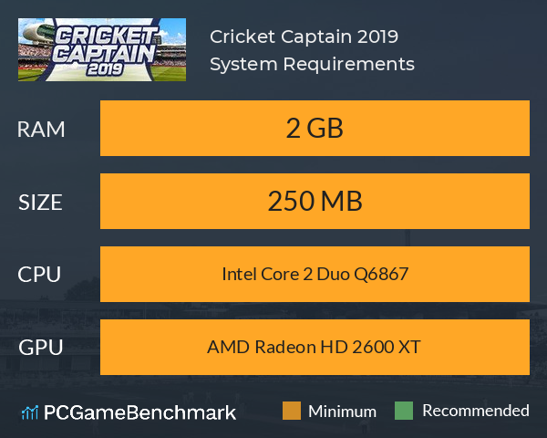 Cricket Captain 2019 System Requirements PC Graph - Can I Run Cricket Captain 2019