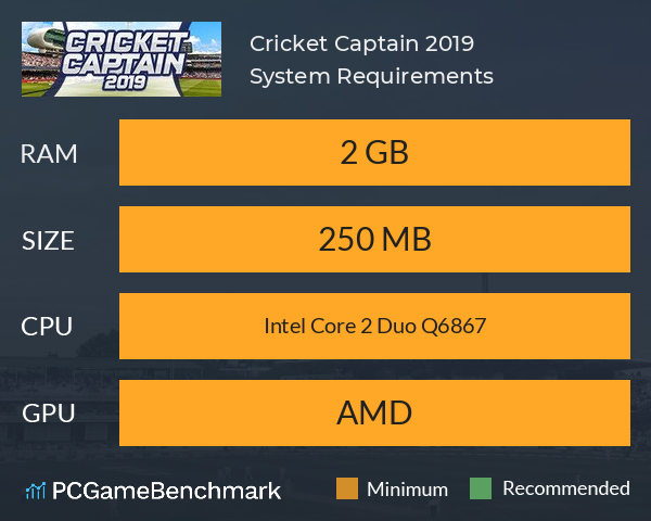 Cricket Captain 2019 System Requirements PC Graph - Can I Run Cricket Captain 2019 Cricket Captain 2019 System Requirements PC Graph - Can I Run Cricket Captain 2019