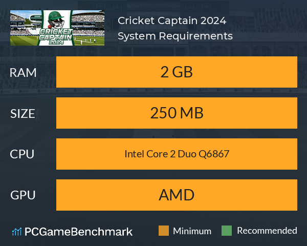 Cricket Captain 2024 System Requirements PC Graph - Can I Run Cricket Captain 2024 Cricket Captain 2024 System Requirements PC Graph - Can I Run Cricket Captain 2024